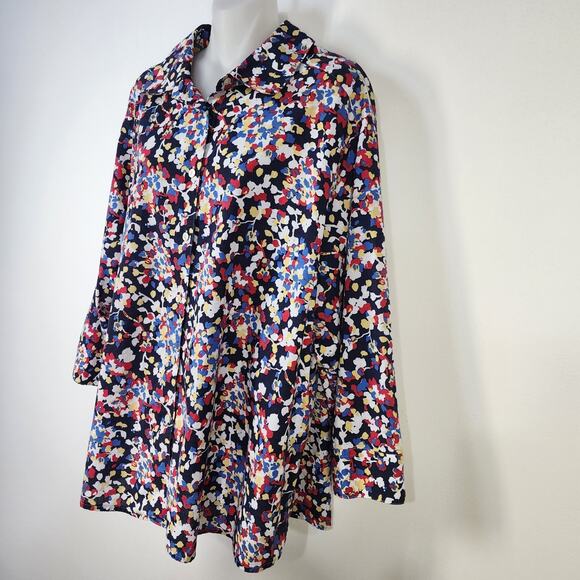 Foxcroft NYC Shirt Womens Size 22W Wrinkle Free Shaped Button Floral Colorful - Picture 5 of 9